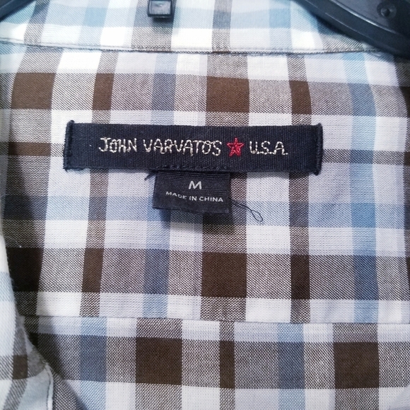 🌸John Varvatos | Mens Plaid Buttondown Shirt, Size Medium - Picture 6 of 6